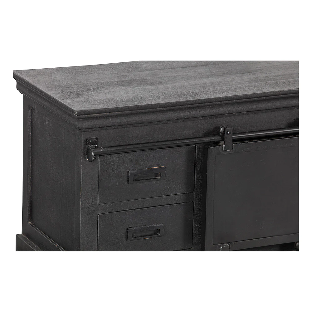 Mangohouten TV Meubel Milan 180 cm Zwart - Image 5