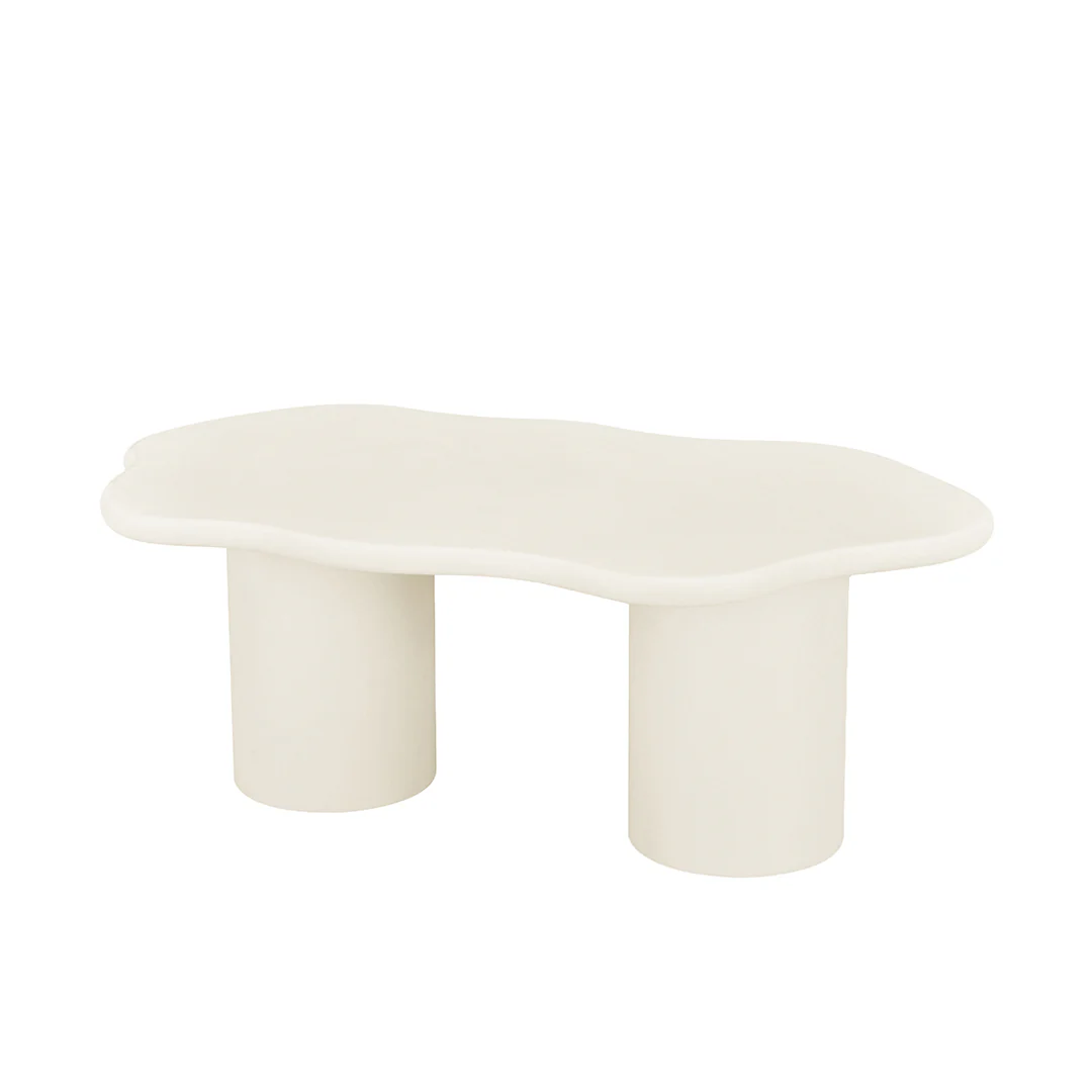 Salontafel Organisch Maya Microcement Cilinderpoot 120 cm Beige - Image 4