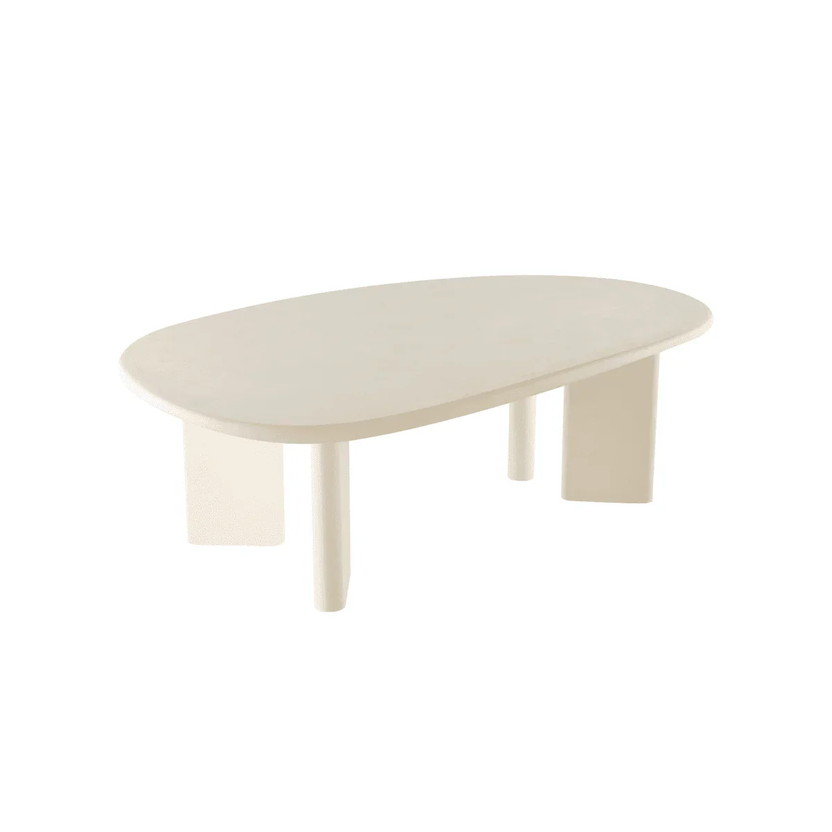 Salontafel Organisch Maya Microcement Paneelpoot 120 cm Beige - Image 3