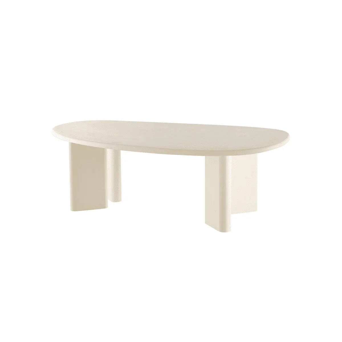 Salontafel Organisch Maya Microcement Paneelpoot 120 cm Beige - Image 4