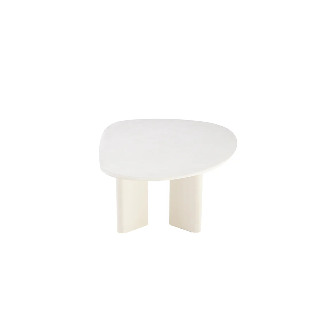 Salontafel Organisch Maya Microcement Paneelpoot 120 cm Wit - Image 3