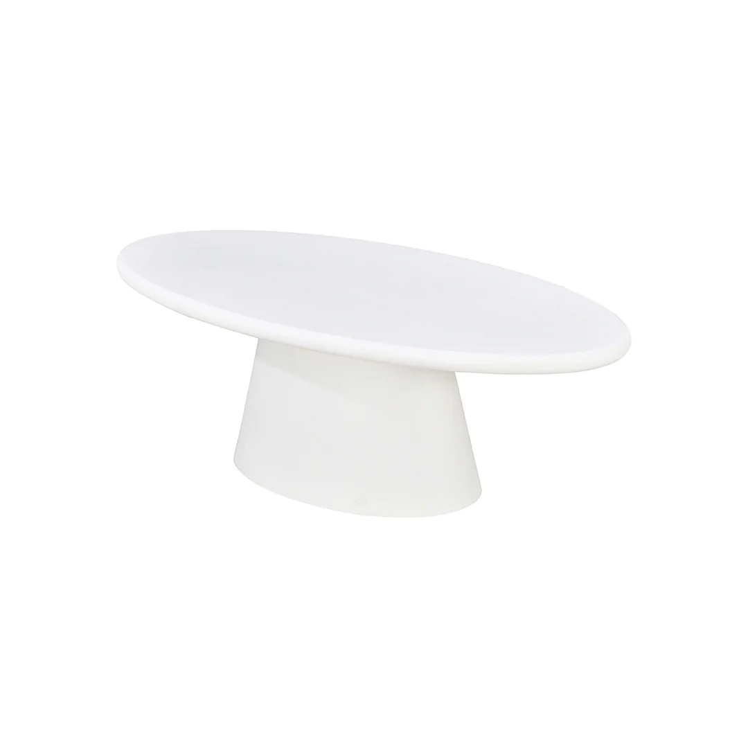 Salontafel Ovaal Maya Microcement Kegelpoot 120 cm Wit - Image 3