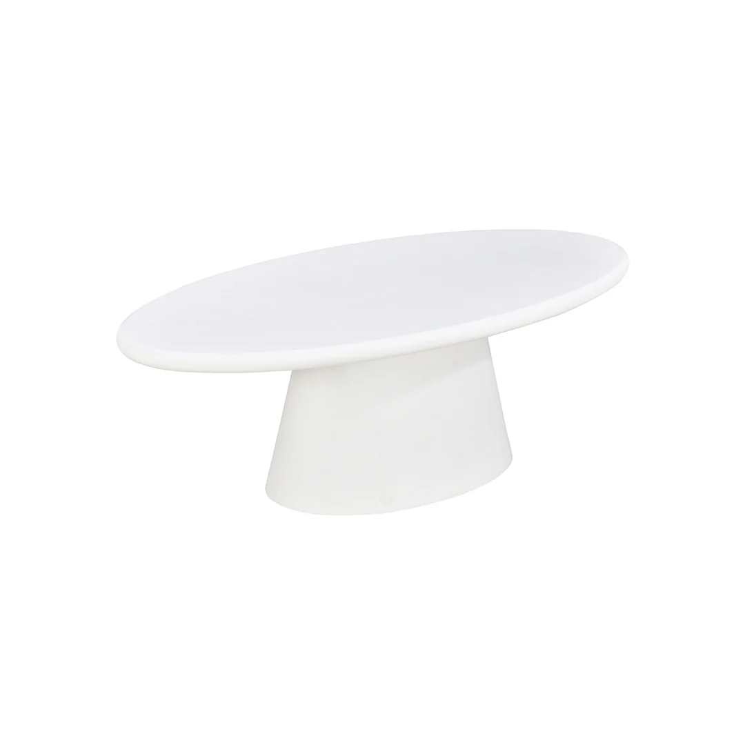 Salontafel Ovaal Maya Microcement Kegelpoot 120 cm Wit - Image 4
